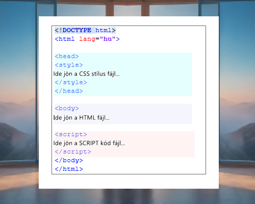 HTML kód elhelyezésének példája a sábát modulhoz